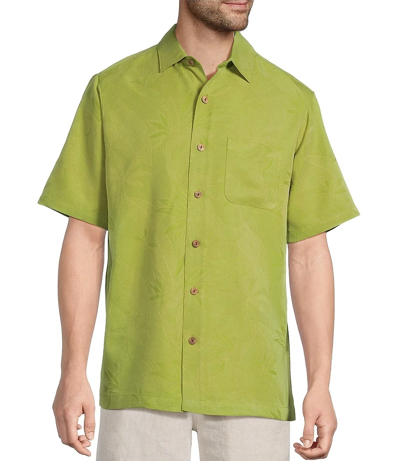 Caribbean Bird of Paradise Textured Short Sleeve Woven Shirt