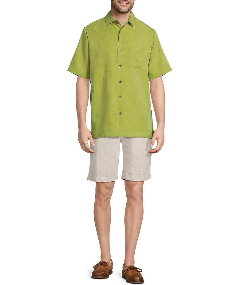 Caribbean Bird of Paradise Textured Short Sleeve Woven Shirt