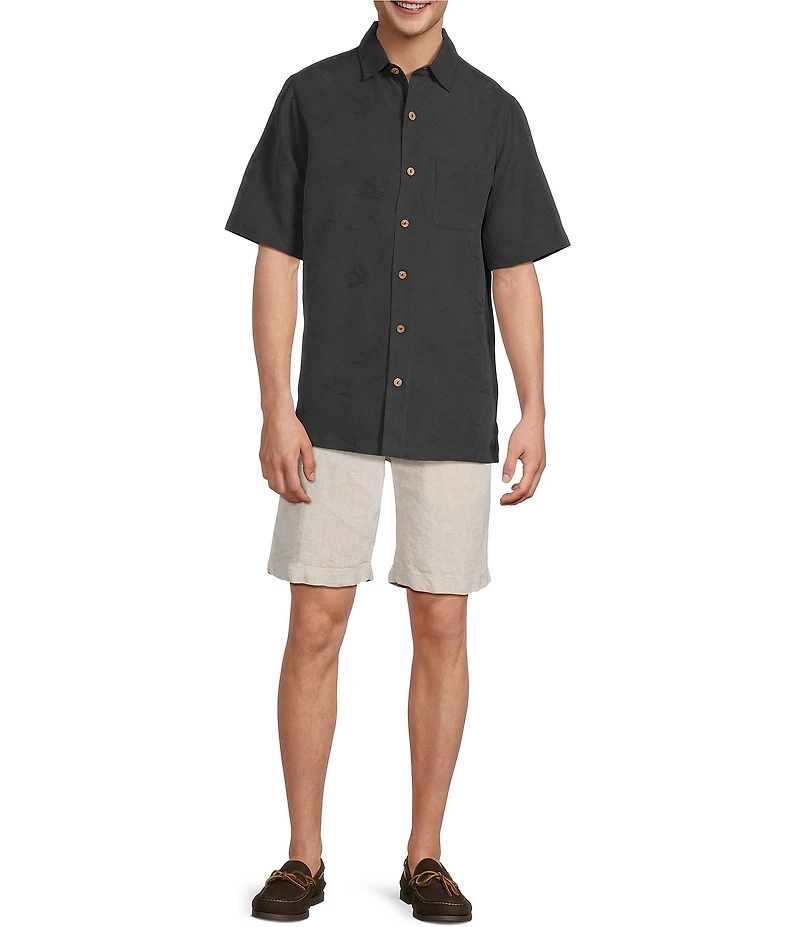 Caribbean Bird of Paradise Textured Short Sleeve Woven Shirt