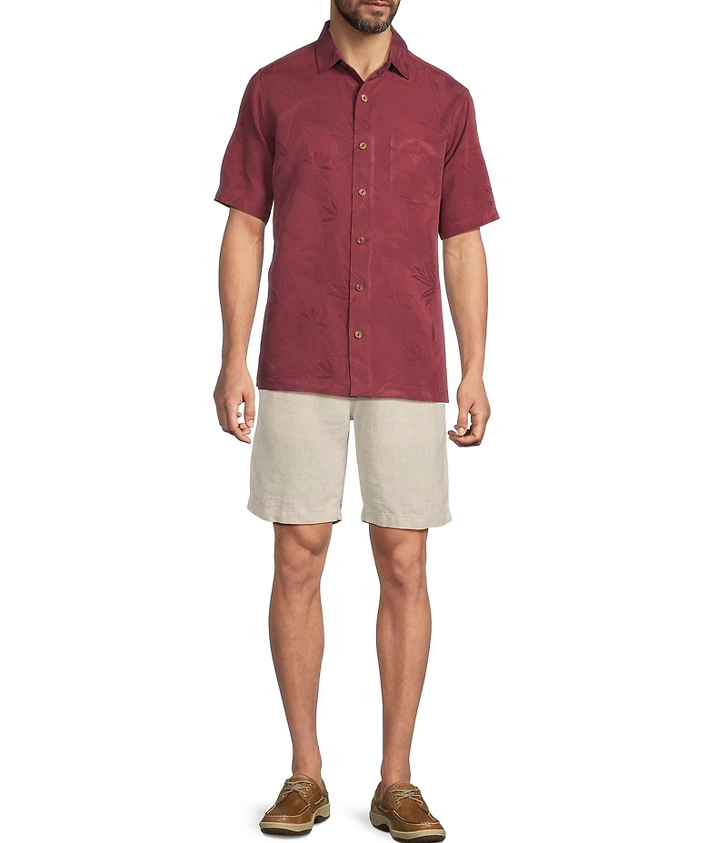 Caribbean Bird of Paradise Textured Short Sleeve Woven Shirt