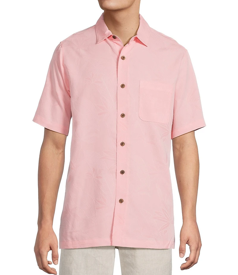 Caribbean Bird of Paradise Textured Short Sleeve Woven Shirt