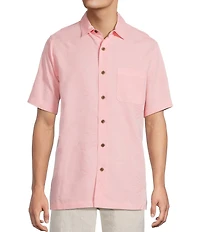 Caribbean Bird of Paradise Textured Short Sleeve Woven Shirt