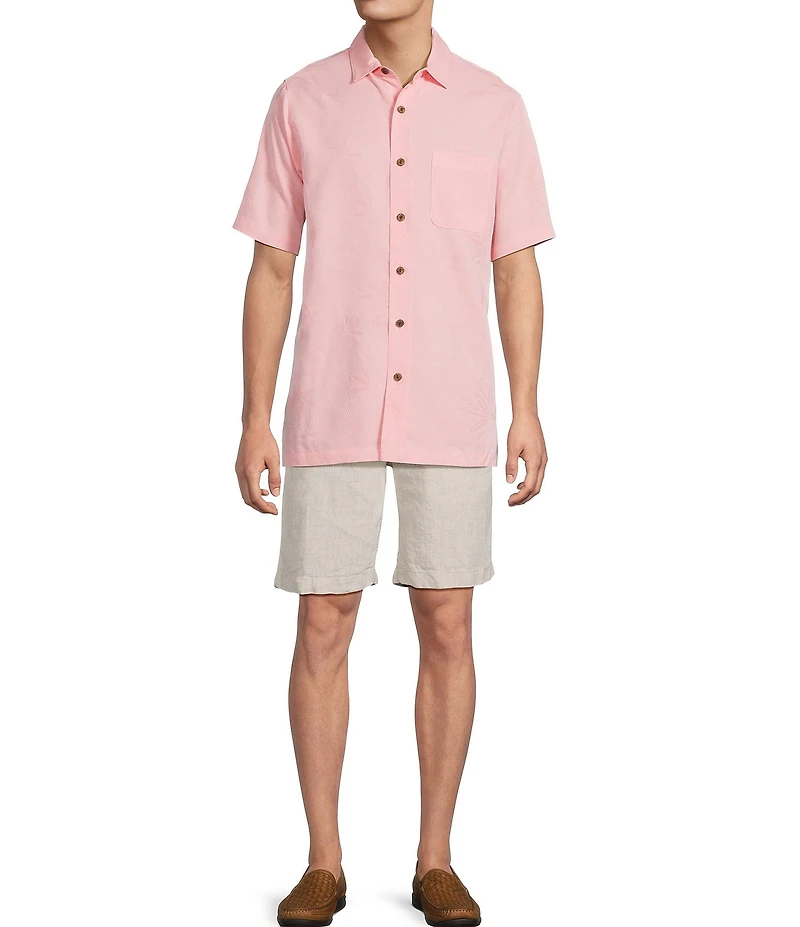 Caribbean Bird of Paradise Textured Short Sleeve Woven Shirt