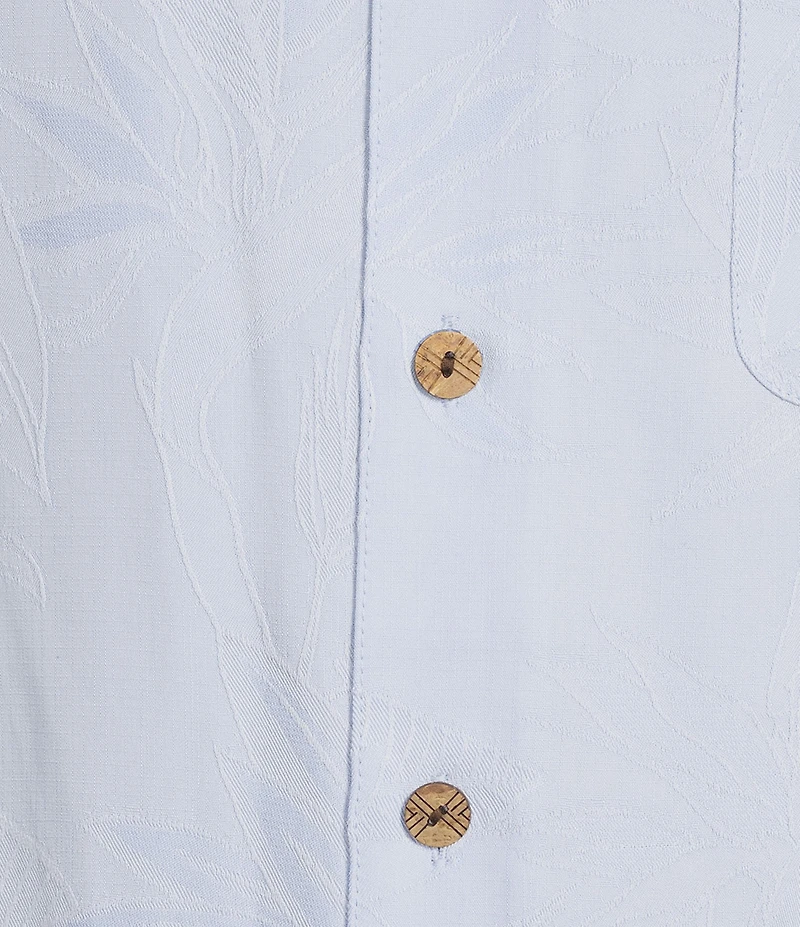 Caribbean Bird of Paradise Textured Short Sleeve Woven Shirt