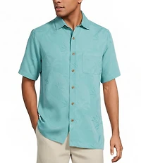 Caribbean Bird of Paradise Textured Short Sleeve Woven Shirt