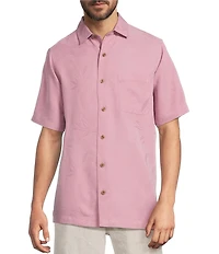 Caribbean Bird of Paradise Textured Short Sleeve Woven Shirt