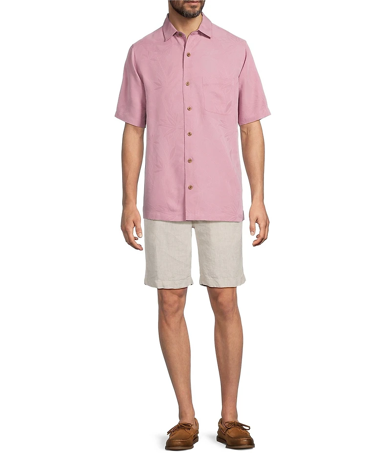 Caribbean Bird of Paradise Textured Short Sleeve Woven Shirt