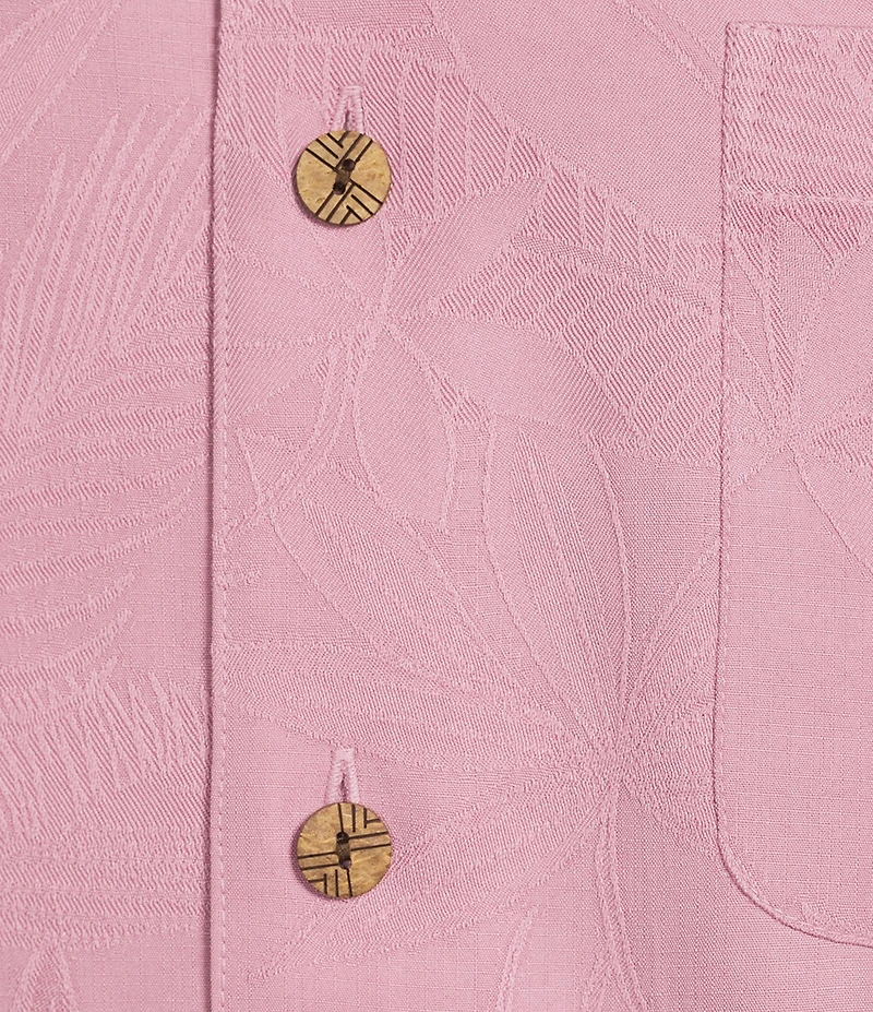 Caribbean Bird of Paradise Textured Short Sleeve Woven Shirt