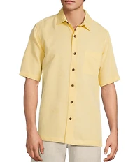 Caribbean Bird of Paradise Textured Short Sleeve Woven Shirt