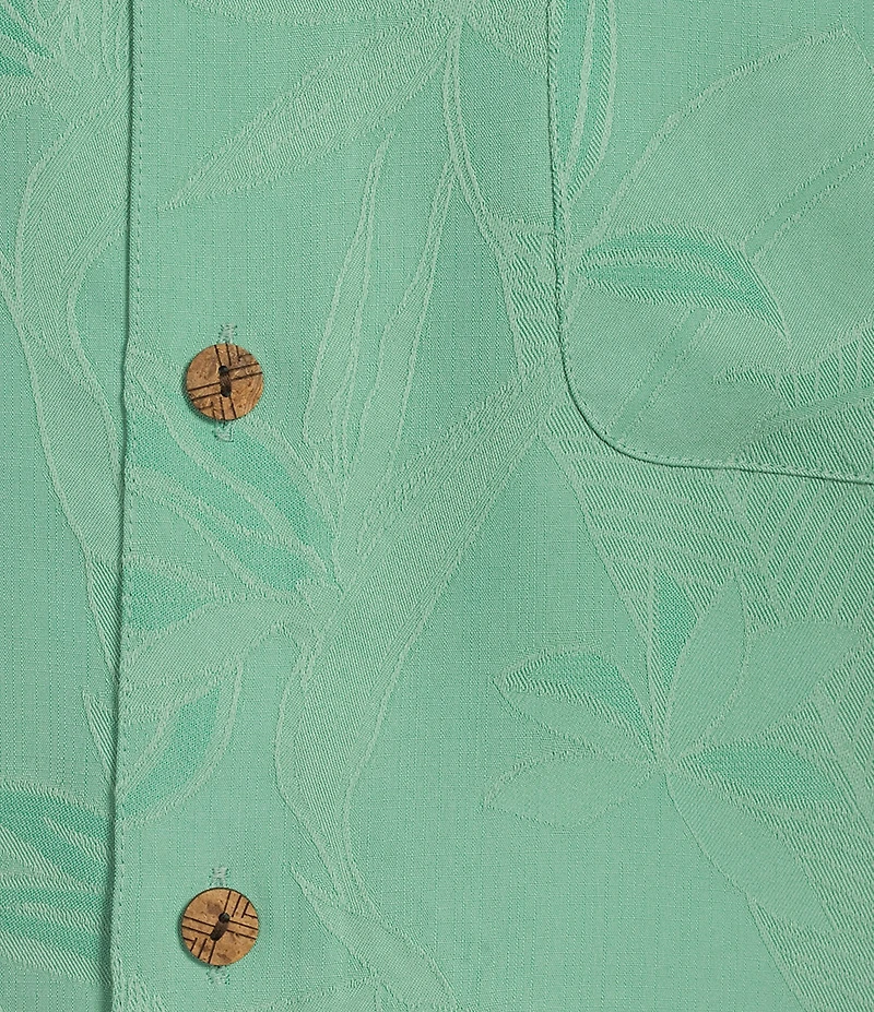 Caribbean Bird of Paradise Textured Short Sleeve Woven Shirt