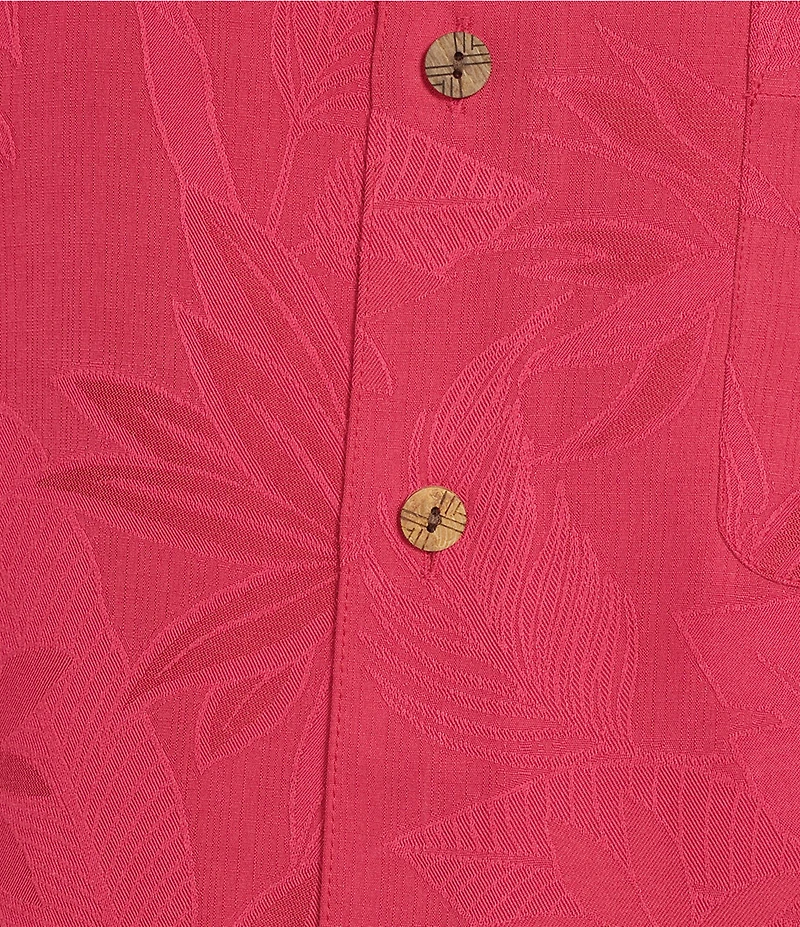 Caribbean Bird of Paradise Textured Short Sleeve Woven Shirt