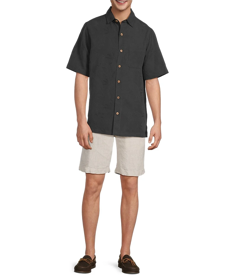 Caribbean Bird of Paradise Textured Short Sleeve Woven Shirt