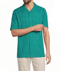 Caribbean Camp Texture Solid Short Sleeve Woven Shirt