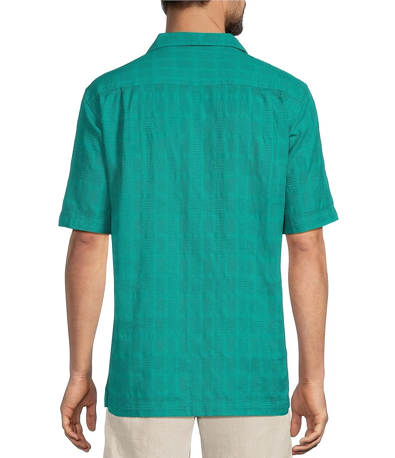 Caribbean Camp Texture Solid Short Sleeve Woven Shirt
