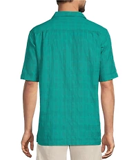 Caribbean Camp Texture Solid Short Sleeve Woven Shirt
