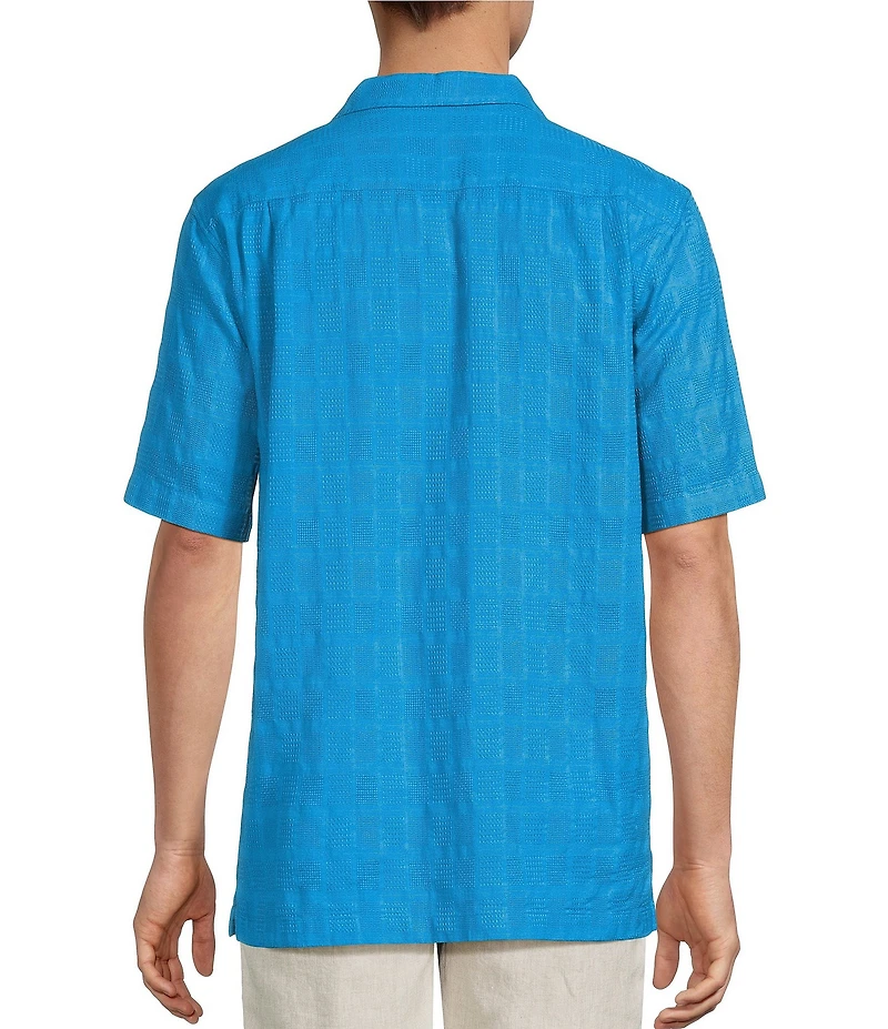 Caribbean Camp Texture Solid Short Sleeve Woven Shirt