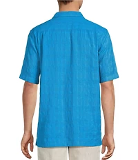 Caribbean Camp Texture Solid Short Sleeve Woven Shirt