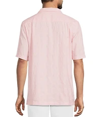 Caribbean Camp Texture Solid Short Sleeve Woven Shirt