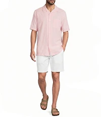 Caribbean Camp Texture Solid Short Sleeve Woven Shirt