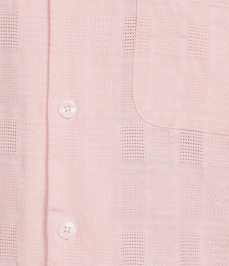 Caribbean Camp Texture Solid Short Sleeve Woven Shirt