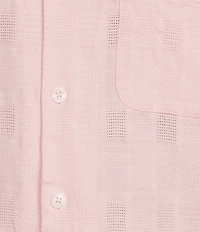 Caribbean Camp Texture Solid Short Sleeve Woven Shirt