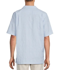 Caribbean Camp Texture Solid Short Sleeve Woven Shirt