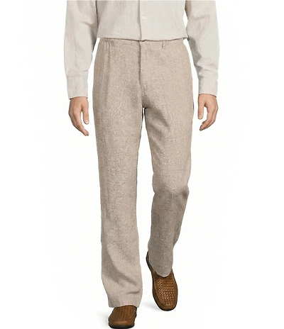 Caribbean Coastal Linen Flat Front Pants