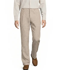 Caribbean Coastal Linen Flat Front Pants