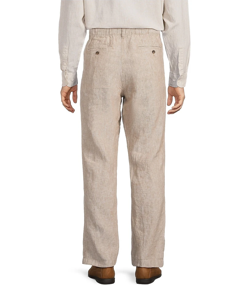 Caribbean Coastal Linen Flat Front Pants