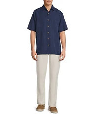 Caribbean Coastal Linen Flat Front Pants