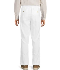 Caribbean Coastal Linen Flat Front Pants