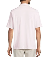 Caribbean Coatfront Hibiscus Print Short Sleeve Woven Shirt