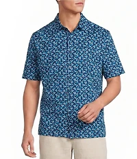 Caribbean Coatfront Mini Drinks Print Short Sleeve Woven Shirt