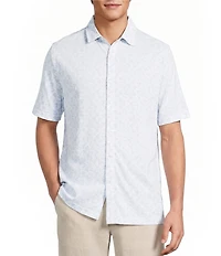 Caribbean Coatfront Mini Drinks Print Short Sleeve Woven Shirt