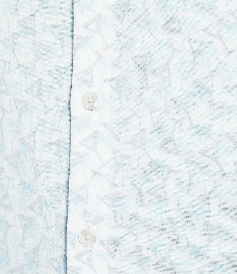 Caribbean Coatfront Mini Drinks Print Short Sleeve Woven Shirt