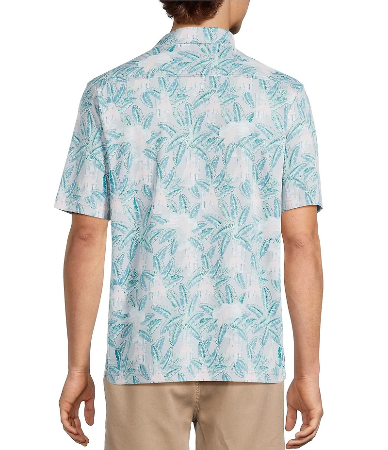 Caribbean Coatfront Roadmap Print Short Sleeve Woven Shirt