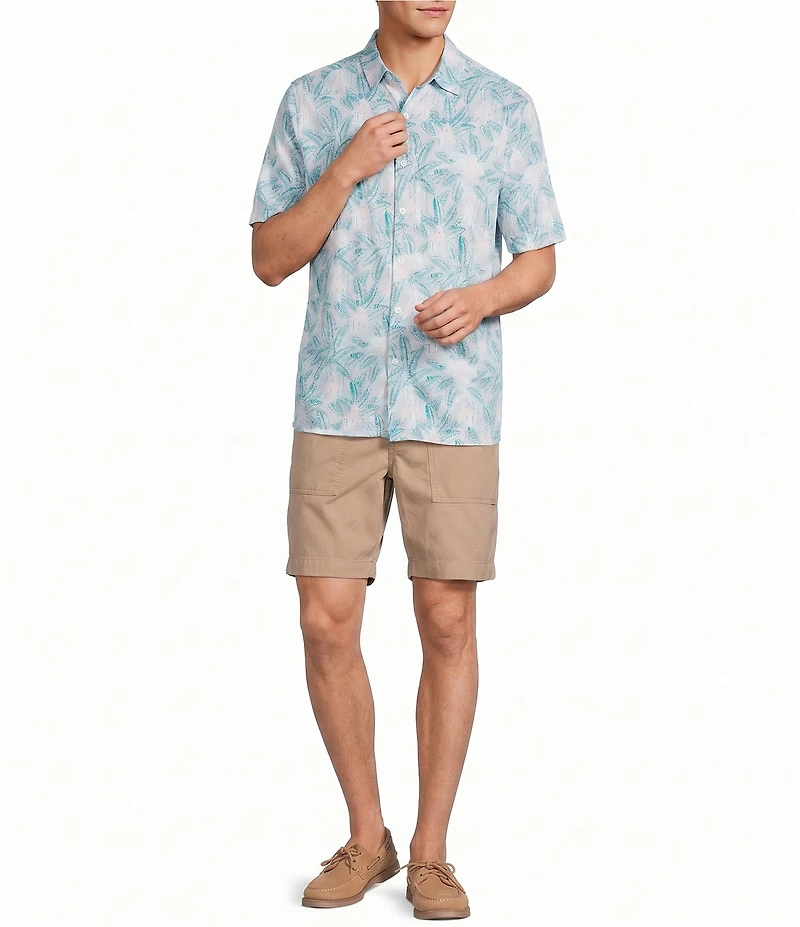 Caribbean Coatfront Roadmap Print Short Sleeve Woven Shirt