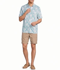 Caribbean Coatfront Roadmap Print Short Sleeve Woven Shirt