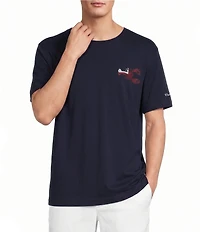 Caribbean Crustacean Americana Flag Graphic Short Sleeve T-Shirt