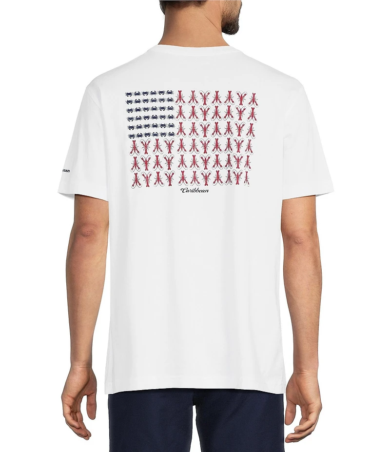 Caribbean Crustacean Americana Flag Graphic Short Sleeve T-Shirt