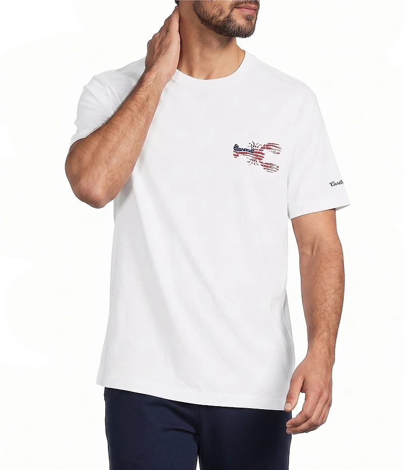 Caribbean Crustacean Americana Flag Graphic Short Sleeve T-Shirt