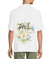 Caribbean Dobby Print Short Sleeve Woven Camp Shirt