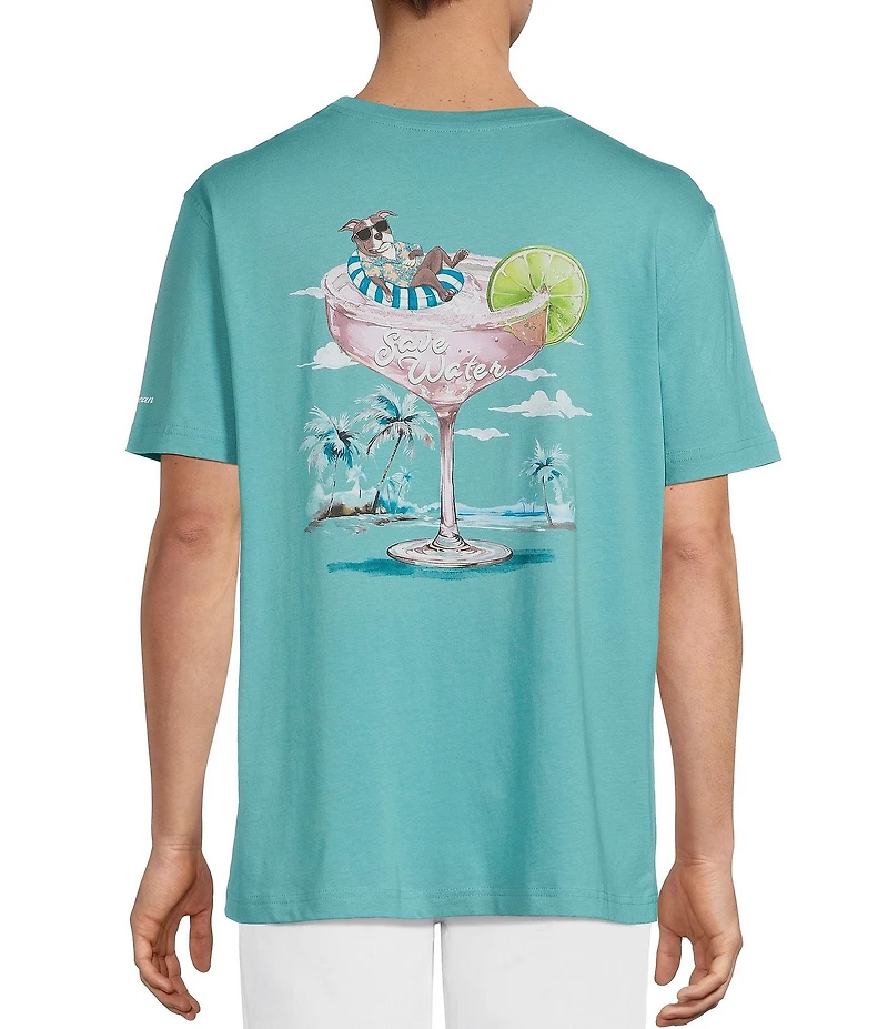 Caribbean Dog Floatie Drink Short Sleeve T-Shirt