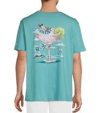 Caribbean Dog Floatie Drink Short Sleeve T-Shirt