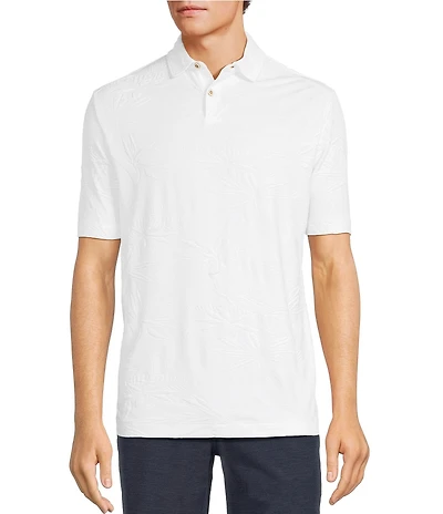 Caribbean Eyelet Embroidery Short Sleeve Woven Camp Shirt