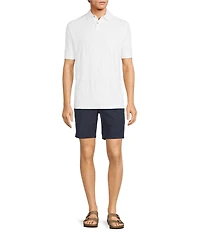 Caribbean Eyelet Embroidery Short Sleeve Woven Camp Shirt