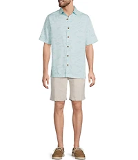 Caribbean Fish Print Short Sleeve Woven Shirt