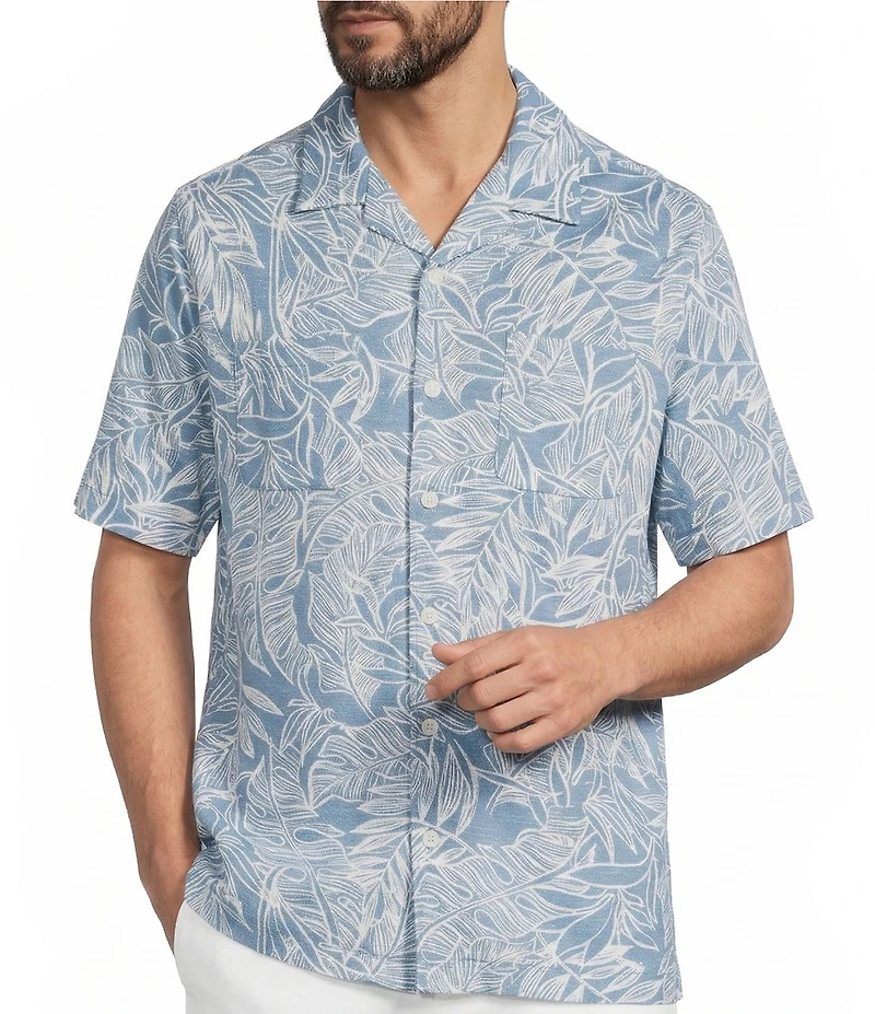 Caribbean Floral Short Sleeve Woven Camp Shirt