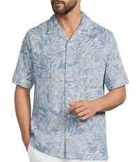 Caribbean Floral Short Sleeve Woven Camp Shirt
