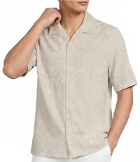 Caribbean Floral Short Sleeve Woven Camp Shirt
